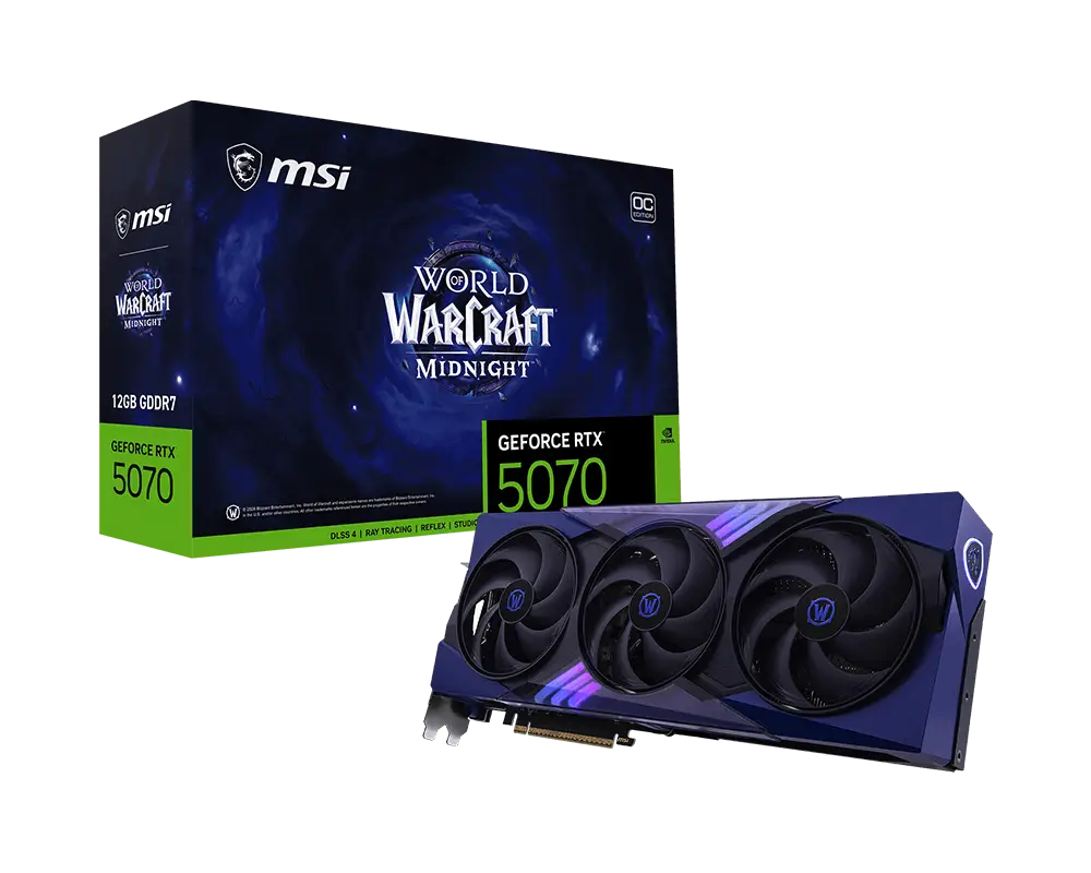 MSI GeForce RTX 5070 12G World of Warcraft® MIDNIGHT VOID EDITION OC